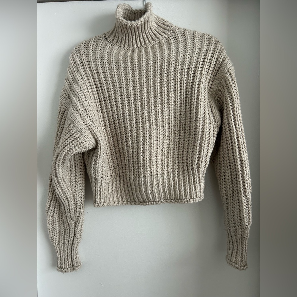 H&M Beige Mock Neck Sweater